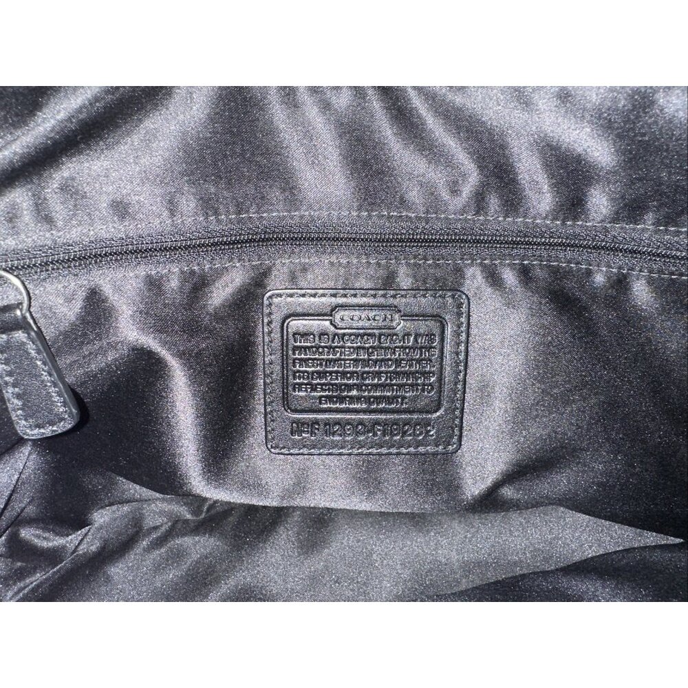 COACH Black Signature Patent Leather Hobo Handbag Purse A1293-F19282 Tag & Charm - Picture 15 of 16